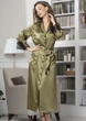 Длинный шелковый халат Mia-Amore 3649 52(3XL) Оливковый - изображение 1