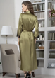 Длинный шелковый халат Mia-Amore 3649 52(3XL) Оливковый - изображение 3