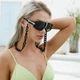 Солнцезащитные очки No Brand маска c цепочкой Mask черные - изображение 1