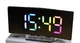 Настольные зеркальные электронные LED часы изогнутые DT-6507 Black & Rainbow - изображение 3