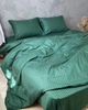 Комплект постільної білизни Soft fall сатин страйп євро 200 х 220 см 2 х 70 х 50 см зелений - изображение 3