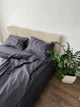 Комплект постільної білизни Soft fall сатин страйп сімейний 2 х 150 x 215 см 2 х 70 х 50 см графітовий - изображение 4