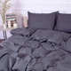 Комплект постільної білизни Soft fall сатин страйп сімейний 2 х 150 x 215 см 2 х 70 х 50 см графітовий - изображение 5
