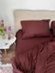 Комплект постільної білизни Soft fall сатин страйп півтораспальний 150 x 215 см 2 х 70 х 70 см коричневий - изображение 3