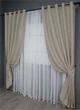 Комплект штор на люверсах VR-Textil Лен мрамор Pavliani № 1177ш 150х250 см 2 шт Серо-бежевый (37-0040) - изображение 3