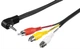 Кабель аудіо-адаптер Goobay Jack 3.5mm 4pin-RCAx3 M/M 1.5m AV (LV-Gnd-R) 90° кутовий Flat чорний(75.05.0209) - зображення 1