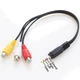 Кабель аудіо-відео Lucom Jack 3.5mm 4pin-RCAx3 M/F 0.25m AV (V-L-R-Gnd) чорний(62.09.8329) - изображение 3