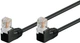 Патч-корд Goobay RJ45 UTP5e 3.0m patch AWG26 2x90° D=4.9mm Gold чорний(75.09.6088) - зображення 1