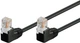 Патч-корд Goobay RJ45 UTP5e 1.0m patch AWG26 2x90° D=4.9mm Gold чорний(75.09.6086) - зображення 1
