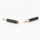 Перехідник аудіо Lucom Jack 3.5mm 4pin-3.5mm 3pin F/M адаптер Gold чорний(62.09.8245) - изображение 3