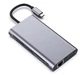 Перехідник відео Lucom USB Type-C-HDMI M/F +VGA +PD87W 4xUSB +RJ45+Cardread срібний(62.09.8375) - зображення 1