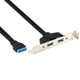 Планка корпусна Lucom USB3.0 A-Pinheader x2 0.45m планка 19pin чорний(62.09.8428) - изображение 3