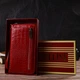 Функциональный клатч для женщин из натуральной кожи с тиснением под крокодила CANPELLINI 21920 красный - изображение 10