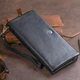 Кошелек-клатч из кожи с карманом для мобильного ST Leather 19310 черный - изображение 9