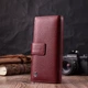 Кошелек для женщин на четыре отделения для купюр из натуральной кожи ST Leather 22550 бордовый - изображение 7