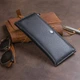 Горизонтальный тонкий кошелек из кожи унисекс ST Leather 19324 черный - изображение 9