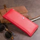 Горизонтальный тонкий кошелек из кожи ST Leather 19330 красный - изображение 9