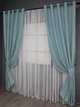Комплект штор на люверсах VR-Textil Лен мрамор Pavliani № 1371ш 150х250 см 2 шт Темно-голубой (37-0052) - изображение 3