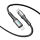 Кабель для зарядки и обмена данными USB YOKI YK-LE17 LED Series Type-C to Lightning 30W (3A/10V) 1.2m Black - изображение 4