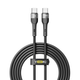 Кабель для зарядки и обмена данными USB YOKI YK-EX11 EXTRA Series Type-C to Type-C 60W (3A/20V) 2m Black - изображение 1