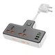 Сітковий підовжувач HOCO AC12A Reise 2-position expansion socket(PD30W/1C3A) Black - зображення 2