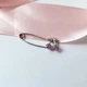Серебряная брошка Шпилька Вишенки с розовыми камнями серебро 925 покрыто родием 75882р 1.40г - изображение 5