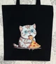 Сумка еко-шопер "Pizza Cat" чорна - изображение 2