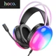 Ігрові навушники з мікрофоном Hocо W109 Plus (2 метри, RGB, об'ємний звук 7.1, USB, дротові, з оголов'ям) - Чорний - зображення 1