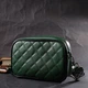 Сумка через плечо на одно отделение из натуральной кожи Vintage 22384 зеленая - изображение 7