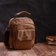 Практичная небольшая мужская сумка из плотного текстиля Vintage 22220 коричневый - изображение 7