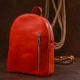 Кожаный винтажный женский рюкзак Shvigel 16327 красный - изображение 7