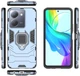 Чехол Fiji Ring для Vivo Y36 бронированный бампер с кольцом подставкой темно-синий - изображение 3