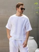 Льняная мужская футболка белая XL - linen island (132886) - изображение 1