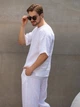 Льняная мужская футболка белая XL - linen island (132886) - изображение 5