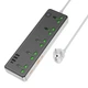Сетевое зарядное устройство удлинитель Hoco AC13A 3 USB/ Type-C 5 розеток 1.5m черный - изображение 1
