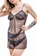 Піжама жіноча з прозорої сіточки та мережива Felisiya Lingerie Чорний 128/c-170 S (2000011811013) - зображення 7