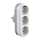 Тройник Euroelectric EE-3-16A X3 с заземлением белый - изображение 1