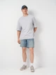 Футболка хлопковая длинная мужская Ray Oversize Unisex U0104M L/XL Серая (RAY2000000023786) - изображение 2