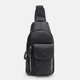 Сумка слинг через плечо мужская кожаная Laras K10219bl Черная (ROZ6501011054) - изображение 1
