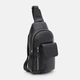 Сумка слинг через плечо мужская кожаная Laras K10219bl Черная (ROZ6501011054) - изображение 4