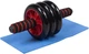 Ролик колесо для пресса EasyFit Triple Ab Wheel 3 колеса EF-1353-R тройной с ковриком (тренажер гимнастический для мышц преса) Красный (56001849) - изображение 1