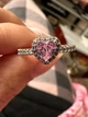 Кольцо с цирконами "Розовый топаз в серебре" Fashion Jewelry в форме сердечка размер 17 мм упаковано в бархатную коробочку (16191) - изображение 7