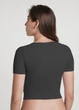 Топ з коротким рукавом та круглим вирізом Giulia CROP T-SHIRT L/XL Grey-poppy seed - изображение 7