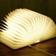 Деревянный cветильник ночник книга cкладная светодиодная настольная LED лампа в форме книги с бумажными страницами с аккумулятором от USB, Бело-коричневый - изображение 4