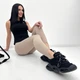 Трикотажные женские лосины рубчик Fashion со штрипками 46 мокко - изображение 3