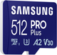 Karta pamięci Samsung PRO Plus microSDXC 512GB Class 10 UHS-I U3 V30 A2 + adapter SD (MB-MD512SA/EU) - obraz 4