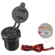 Металлическая USB зарядка от 12-24v QC 3.0+PD Type-C 30W с кнопкой выключения Кабель подключения - изображение 3