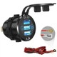 Металлическая USB зарядка от 12-24v QC 3.0+PD Type-C 30W с кнопкой выключения Кабель подключения - изображение 4
