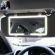 Зеркало прямоугольное с LED подсветкой на козырёк автомобиля с аккумулятором - изображение 1