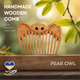 Женский Гребень для Волос ZAMASMEL Wood Smart Owl 12 х 10 х 1,1см Ручная Работа Деревянный Груша - изображение 2